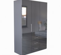 Шкаф 3дв 3шх Миромарк Магнум 3 дверный антрацит 147 см