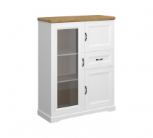 Витрина низкая 2D1W1S белый Riva