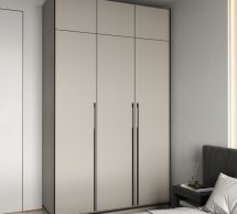 Шафа Морелі R-0016 Рамо 3 дверна кашемір зі штангою та полицями 150см