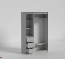 Шкаф распашной Matroluxe Bellini / Беллини 3 дверный с 3 ящиками 140 см