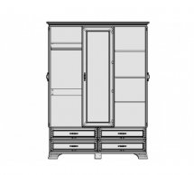 Шкаф с зеркалом 3D4S Mebelbos Tiffany 3 дверный вудлайн крем 159 см