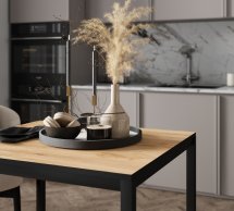 Обеденный стол Brevity Loft mini Дуб крафт золотой/Чёрный металл