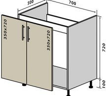 №44 Тумба нижняя мойка 70 Люкс RODOS