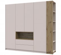 Шафа для одягу з нішею та пеналом Дорос Дейл кашемір 4 дверна 234 см