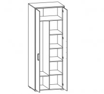 Шкаф комбинированный Гербор SZF2DC 2 дверный Прайм Кашемир / Черный 80 смй