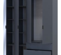 Шкаф для одежды Дорос Гелар графит 3-х дверный/Зеркало 155 см