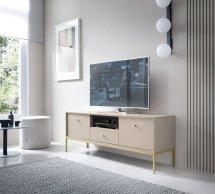 Тумба под ТВ Mono/Моно RTV154 Бежевый, золотые ножки,Perfect Home Ширина 154 см