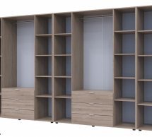 Шкаф Дорос Гелар дуб сонома с Этажеркой 8 дверной 348,2 см