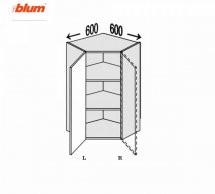 Секция верхняя правая УголВ 45° 600х600/720 1дв Pro Blum Миллениум WG