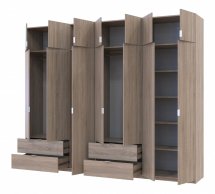 Шкаф для одежды Дорос Лукас дуб сонома 7 дверный 295 см
