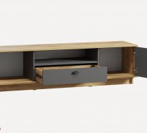 Тумба під ТВ Kuba/Куба RTV176 Дуб Аппалачі/Антрацит Moreli Ширина 176 см