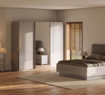 Модульная спальня Megi/Меги Миромарк Глянец шиншилла серый