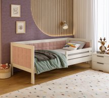 Дитяче ліжко дерев'яне з м'якою вставкою DrevKO Амелія Емаль