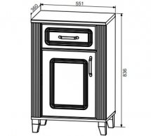 Комод KOM1D1S Канди Белый альпийський / Дуб стирлинг / Белый матовий