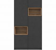 Шафа Дорос Дейл двохдверна з нішею Антрацит/Дуб Евок 116 см