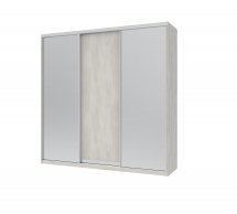 Шкаф-купе с зеркалом Дорос Сити Лайт белое дерево 3 дверный 225 см