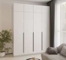 Шкаф Mebelstar Оскар четырехдверный с антресолью Белый снег 200 см