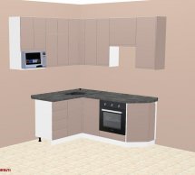 Кухня кутова Фарбований МДВ, Альфа ручка АКЦІЯ