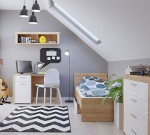 Модульная детская Balder/Балдер BRW Poland Дуб Ривьера/Белый глянец