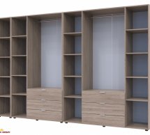 Шкаф Дорос Гелар дуб сонома с Этажеркой 7 дверной 309,4 см