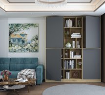 Шкаф Дорос Морган дуб сонома/графит 3 дверная 180 см