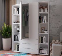 Шафа Дорос Гелар білий з 2 Етажерками 2-х дверна 153,9 см