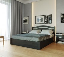 Кровать деревянная Лев Афина Нова с подьемным механизмом и нишей для белья массив Бук