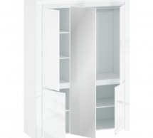 Шафка з дзеркалом Мебельбос 5d [F] 3 дверна білий глянець Lingo 151 см