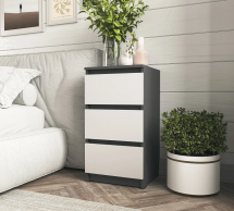 Тумба приліжкова Moreli T216 Антрацит/Білий