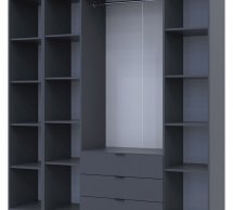 Шкаф Дорос Гелар четырёхдверный с пеналом Графит 215 см