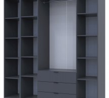Шкаф Дорос Гелар четырёхдверный с этажеркой Графит 193 см