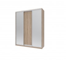 Шкаф-купе с зеркалом Дорос Сити Лайт дуб сонома 3 дверный 225 см