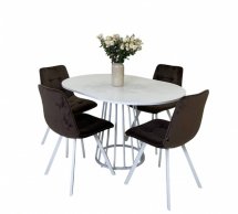 Стіл круглий розкладний MebliRoMax Elegant slide / Елегант Слайд D800