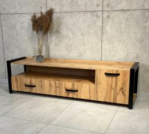 Тумба под ТВ LOFT Дуб Сонома / Чёрный мат MebliRoMax