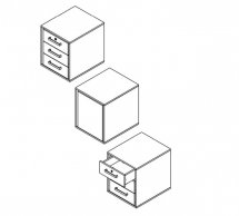 Тумба офисная под стол KON3S Прайм Кашемир / Черный
