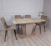 Стіл Avalon Інтарсіо Дуб Крафт Сірий/Латте Розкладний 140/180 см