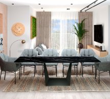 Стіл Edmund (160-240 см) Marquina Black Matt