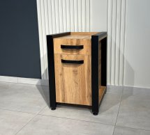 Тумба LOFT приставна Дуб Сонома / Чорний мат MebliRoMax