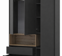 Шафа Дорос Дейл трьохдверна з нішею Антрацит/Дуб Евок 150 см