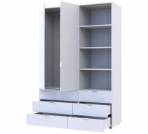 Шкаф для одежды Дорос Гелар белый 2-х дверный с пеналом 137,5 см