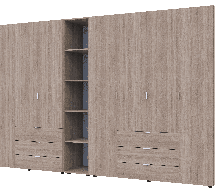 Шкаф Дорос Гелар дуб сонома с Этажеркой 7 дверной 309,4 см