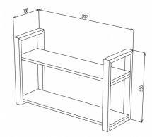 Полка LOFT 900 Дуб Сонома / Чёрный мат MebliRoMax