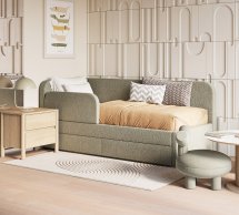 Кровать десткая мягкая с подьемным механизмом Шик Галичина Мокко