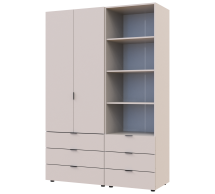 Шкаф для одежды Дорос Гелар кашемир 2-х дверный с пеналом 137,5 см