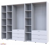 Шкаф для одежды Дорос Гелар белый 6 дверной с пеналом 292,4 см