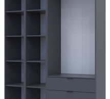 Шкаф Дорос Гелар графит с 2 Этажерками 2-х дверный 153,9 см