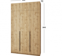 Шкаф Mebelstar Оскар трехдверный с антресолью Дуб тахо 150 см