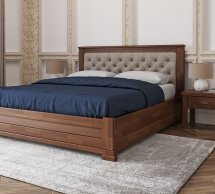 Кровать деревянная Лев Лорд М50 с подьемным механизмом и нишей для белья массив Бук