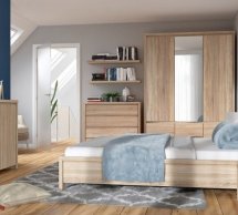 Шкаф SZF5D2S BRW Poland Kaspian 3 дверный дуб сонома 154 см