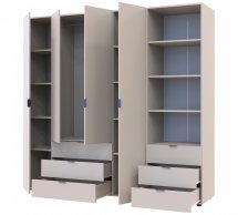 Шкаф для одежды Дорос Гелар кашемир 4-х дверной с пеналом 215 см